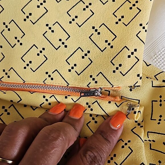 Vintage 1960s Custom-Made Women's Maxi Dress With Bell Short Sleeves Yellow Med - Picture 15 of 16